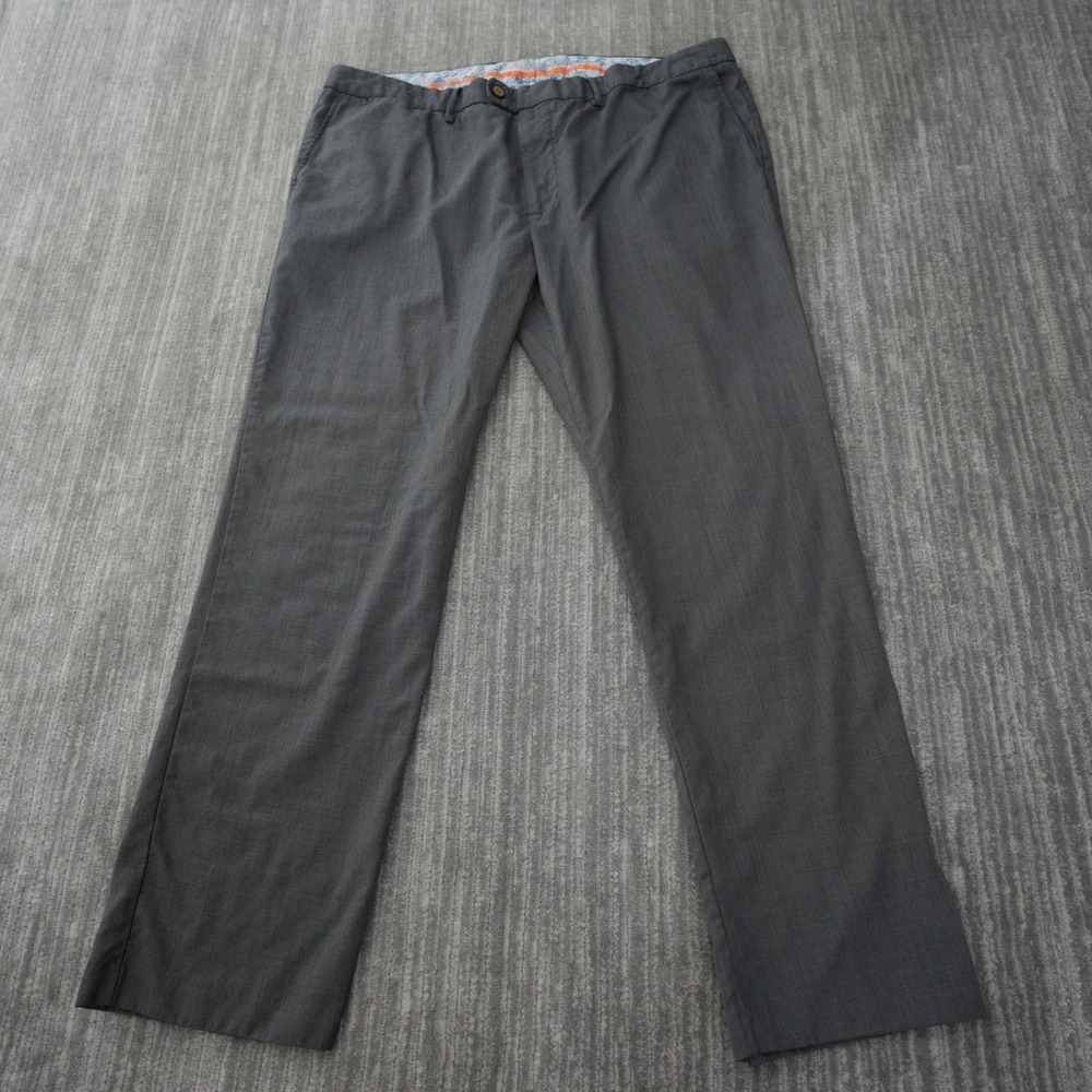 Tommy Bahama Dress Pants 100% Wool Gray Solid Ripped 42x32 Measured 41x30.5